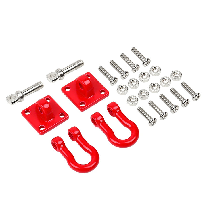 2 pcs Red Metal Trailer Tow Hooks kit parts