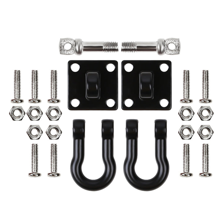 black Metal Trailer Tow Hooks kit parts top