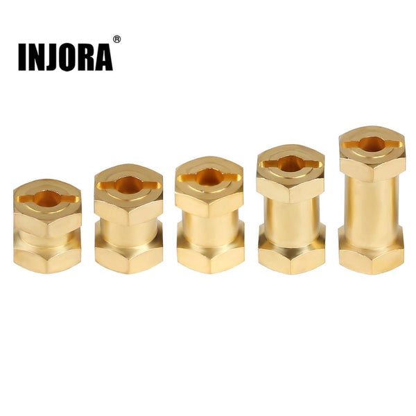 INJORA 4PCS 12mm Heavy Brass Wheel Hex Hub Extenders for SCX10 & SCX10 II