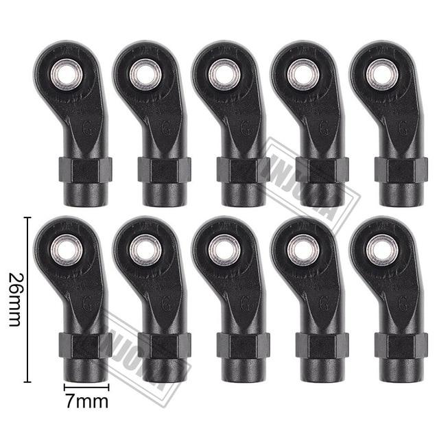 10 PCS Curved Rod End Balls front with dimension markings