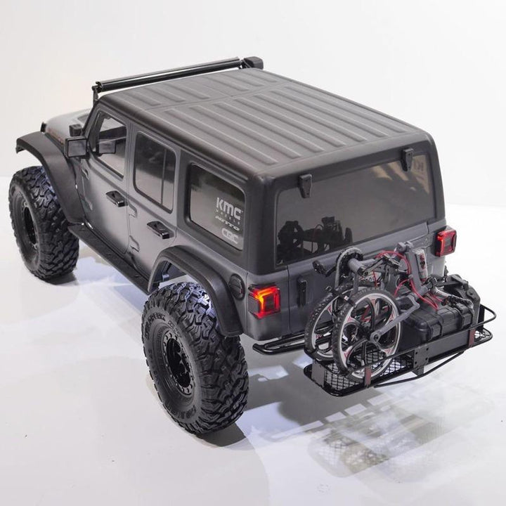 Metal Rear Bumper & Back Hitch Carrier Rack for SCX10 Jeep Wrangler - INJORA