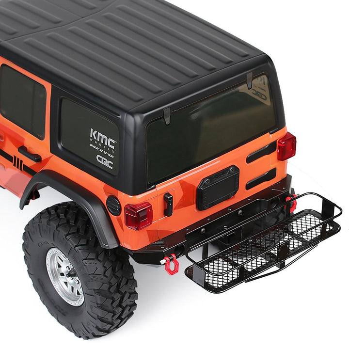 Metal Rear Bumper & Back Hitch Carrier Rack for SCX10 Jeep Wrangler - INJORA