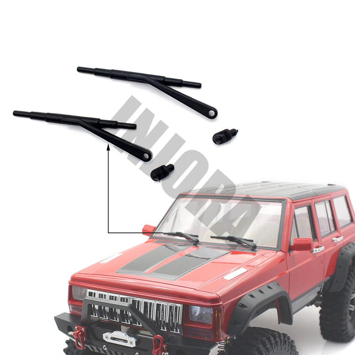 3PCS Black Rubber Wipers for 1/10 Axial SCX10 II Jeep Cherokee