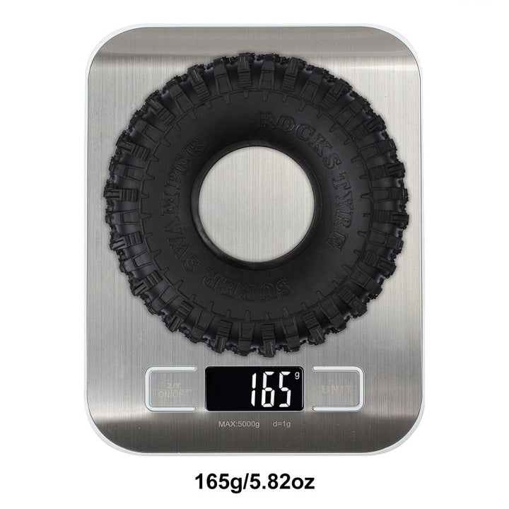 4PCS 1.9" 100-123mm Rubber Wheel Tires with Dual Stage TPE Foam