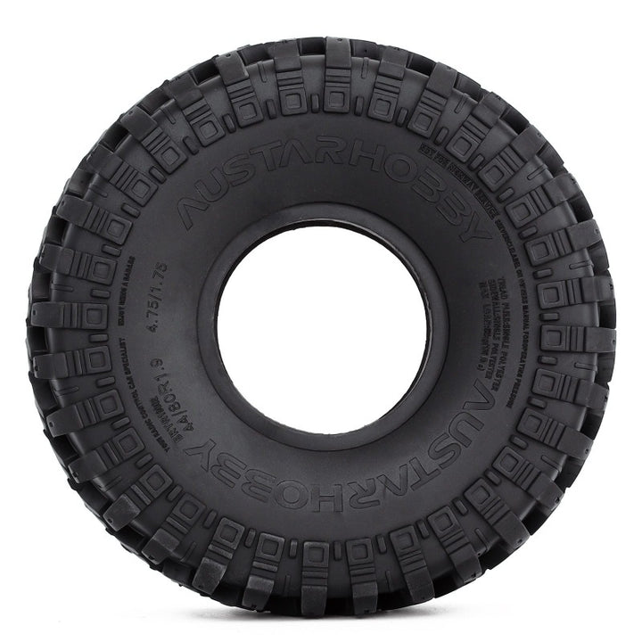 4PCS 1.9" 100-123mm Rubber Wheel Tires with Dual Stage TPE Foam