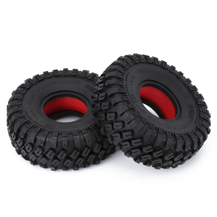 4PCS 1.9" 100-123mm Rubber Wheel Tires with Dual Stage TPE Foam