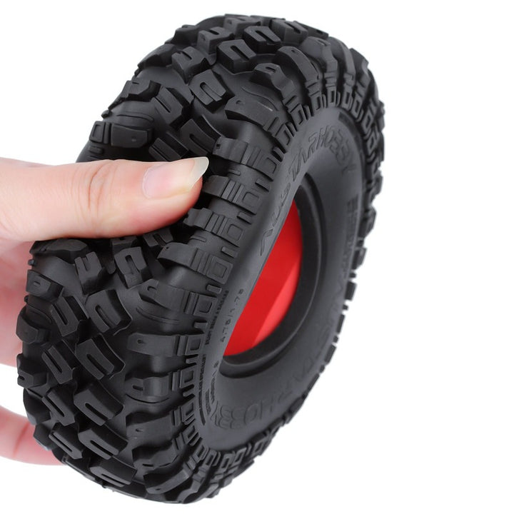 4PCS 1.9" 100-123mm Rubber Wheel Tires with Dual Stage TPE Foam
