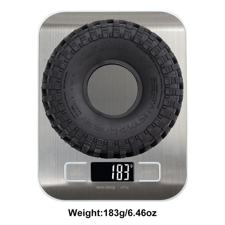 4PCS 1.9" 100-123mm Rubber Wheel Tires with Dual Stage TPE Foam
