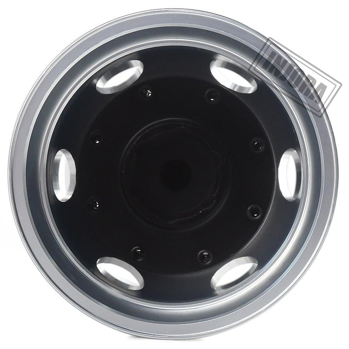 2 PCS Black/Silver CNC Alloy Wheel Rims for 1/14 Tamiya Tractor