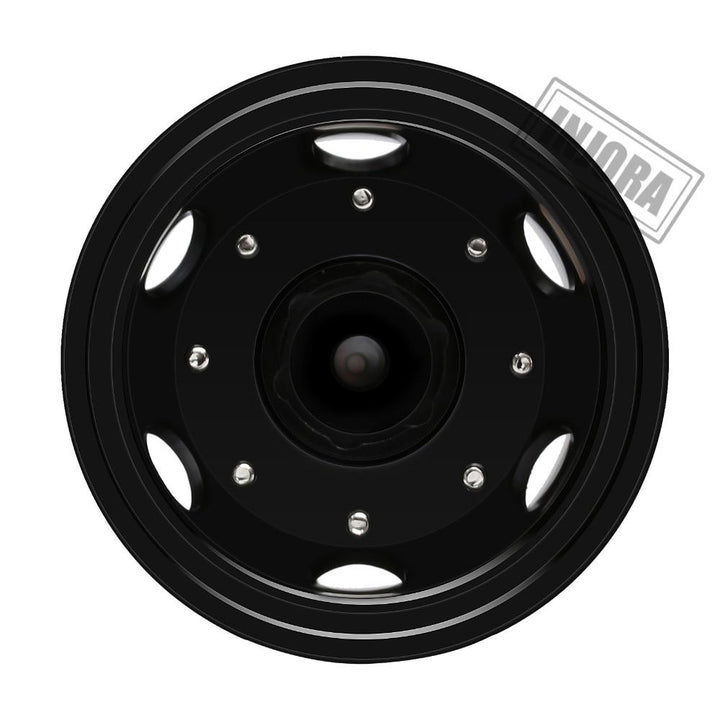 2 PCS Black/Silver CNC Alloy Wheel Rims for 1/14 Tamiya Tractor
