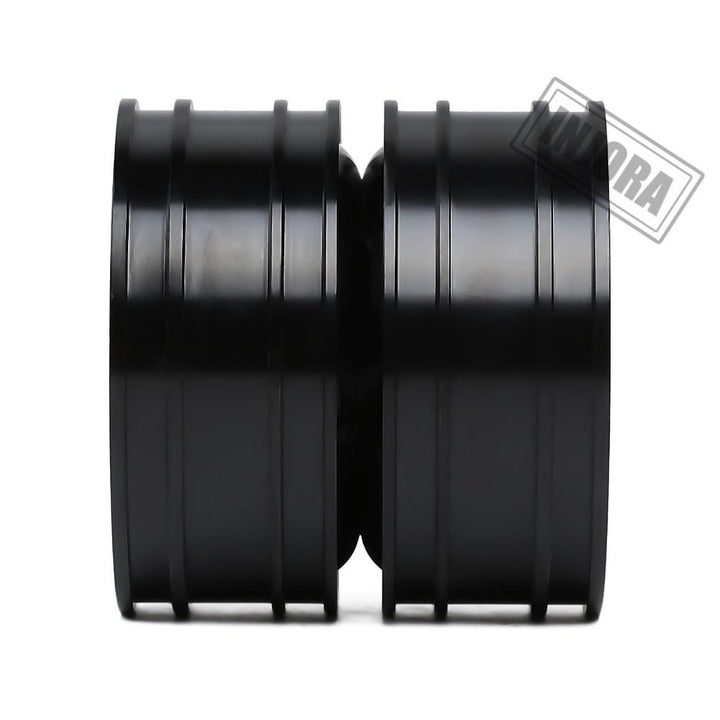 2 PCS Black/Silver CNC Alloy Wheel Rims for 1/14 Tamiya Tractor