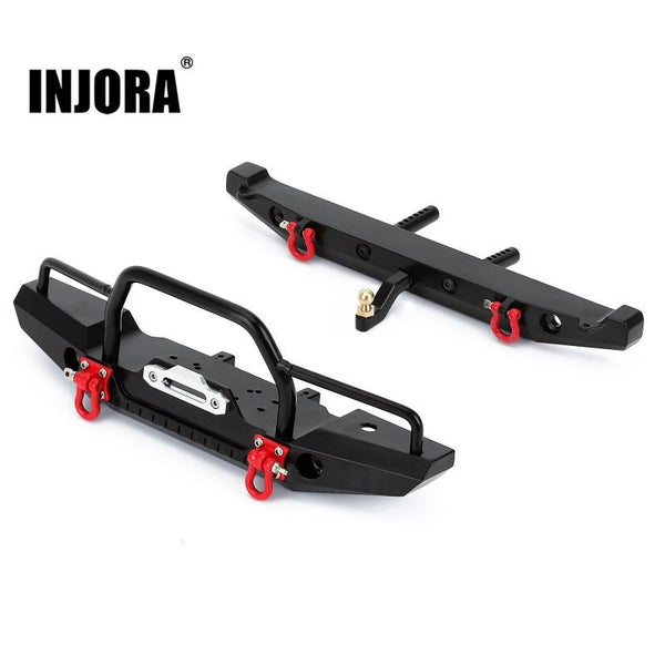 Metal Front Rear Bumper with LED Lights for Axial SCX10 II Jeep Cherokee