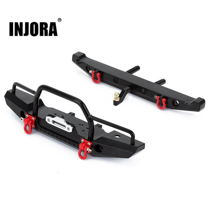 Metal Front Rear Bumper with LED Lights for Axial SCX10 II Jeep Cherokee