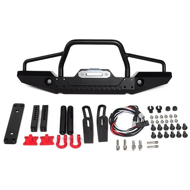 Metal Front Rear Bumper with LED Lights for Axial SCX10 II Jeep Cherokee