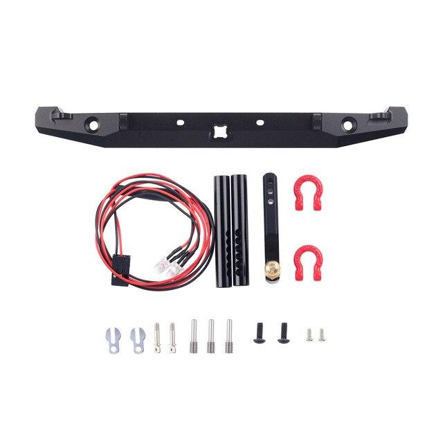 Metal Front Rear Bumper with LED Lights for Axial SCX10 II Jeep Cherokee