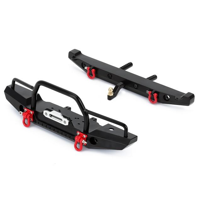Metal Front Rear Bumper with LED Lights for Axial SCX10 II Jeep Cherokee