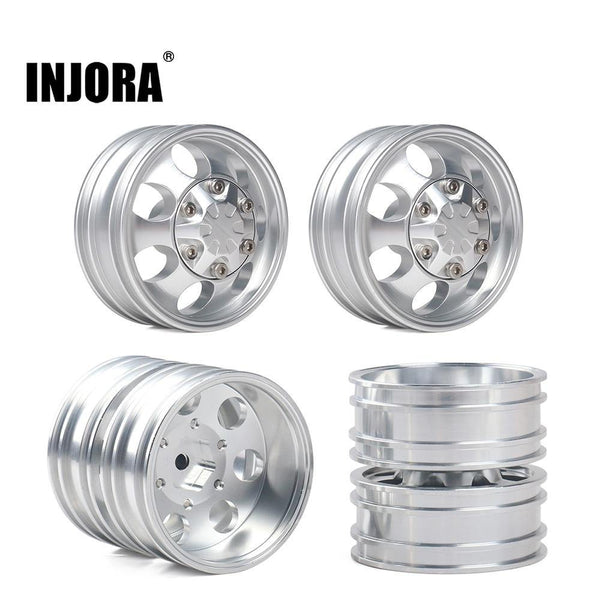2PCS CNC Metal Front Rear Wheel Rims for 1/14 Tamiya Tractor