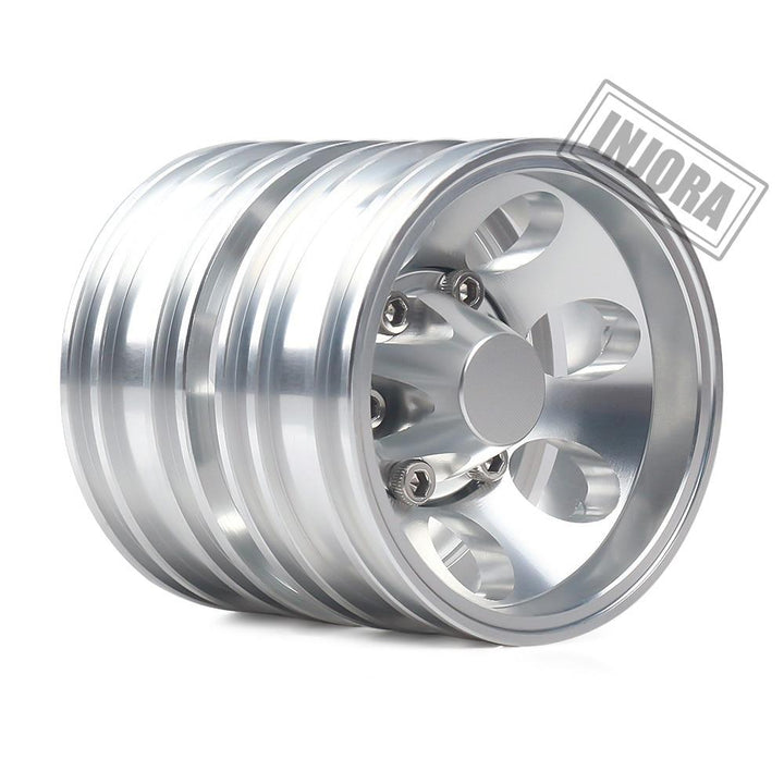 2PCS CNC Metal Front Rear Wheel Rims for 1/14 Tamiya Tractor