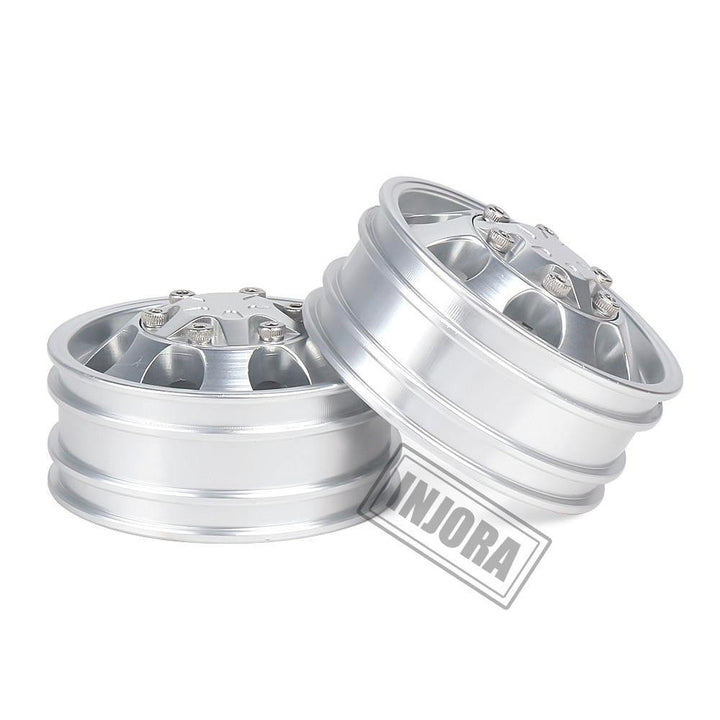 2PCS CNC Metal Front Rear Wheel Rims for 1/14 Tamiya Tractor