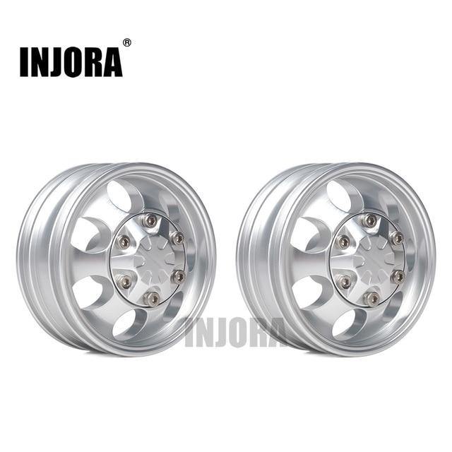 2PCS CNC Metal Front Rear Wheel Rims for 1/14 Tamiya Tractor