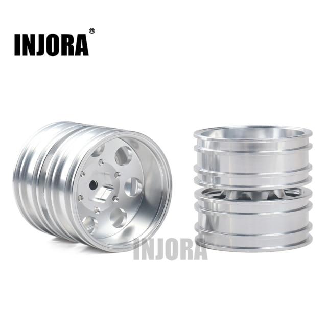 2PCS CNC Metal Front Rear Wheel Rims for 1/14 Tamiya Tractor