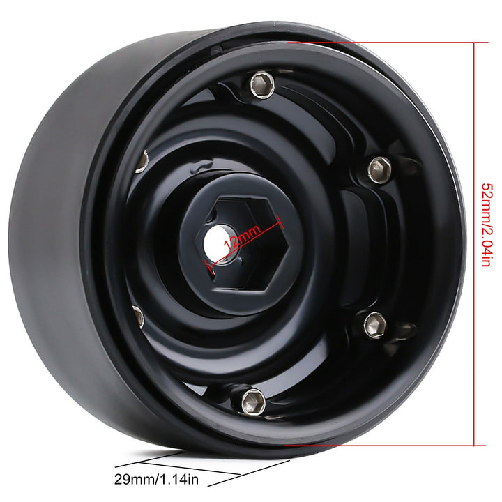 4PCS 1.9" Beadlock Wheel Rims for 1/10 Scale RC Rock Crawler, 116g/pcs