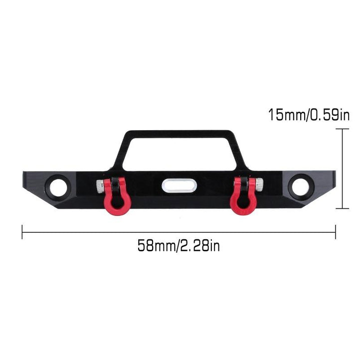 58*15mm Metal Front Bumper with 2 Hooks for Axial SCX24