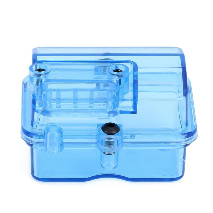 Blue Plastic Radio Device Receiver Box front