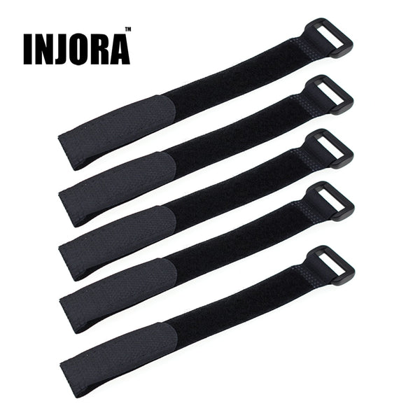 INJORA 5Pcs Black Durable Antiskid Cable Tie Down Straps for RC Car