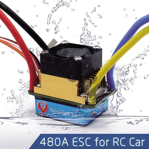 480A Waterproof Brushed ESC Speed Controller with 5V/3A BEC for 1/10 RC Crawler