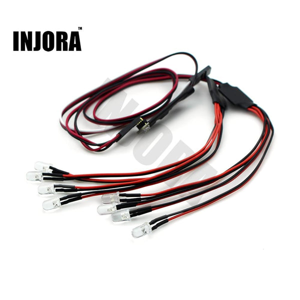 8PCS LED Lights with Controller Board for 1/10 RC Car (4 Red & 4 White)