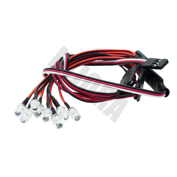 8PCS LED Lights with Controller Board for 1/10 RC Car (4 Red & 4 White)