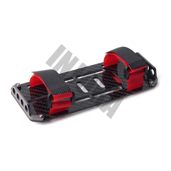 RC Car Carbon Fiber Battery Mounting Plate with Tie for 1/10 RC Crawler - INJORA