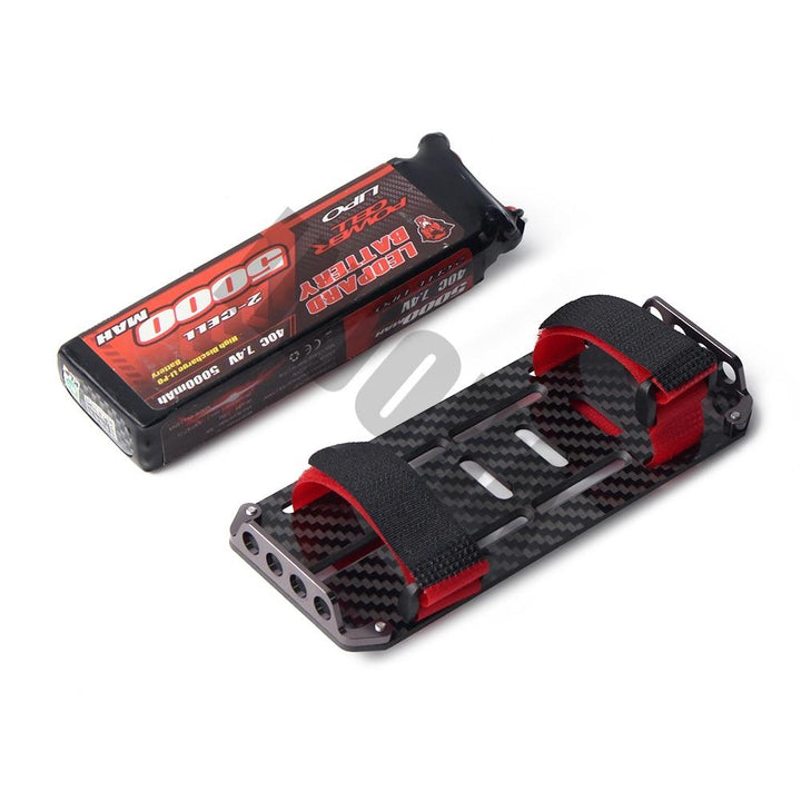 RC Car Carbon Fiber Battery Mounting Plate with Tie for 1/10 RC Crawler - INJORA