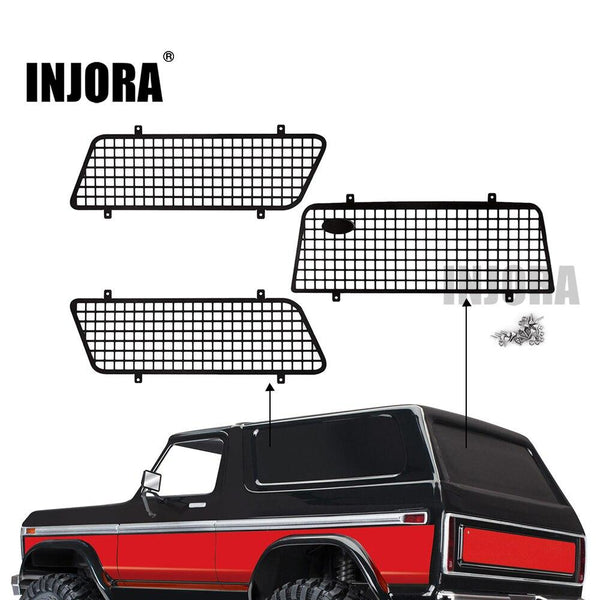 3PCS Metal Window Mesh Protective Net with Logo for TRX-4 Bronco 82046-4