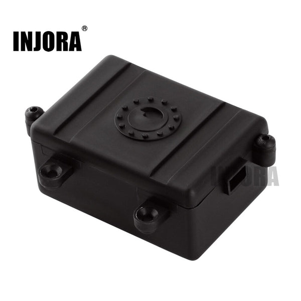 INJORA Black Plastic RC Car Radio Receiver Box for 1/10 Axial SCX10