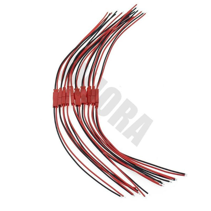 10 Pairs JST Connector Plug Black and Red