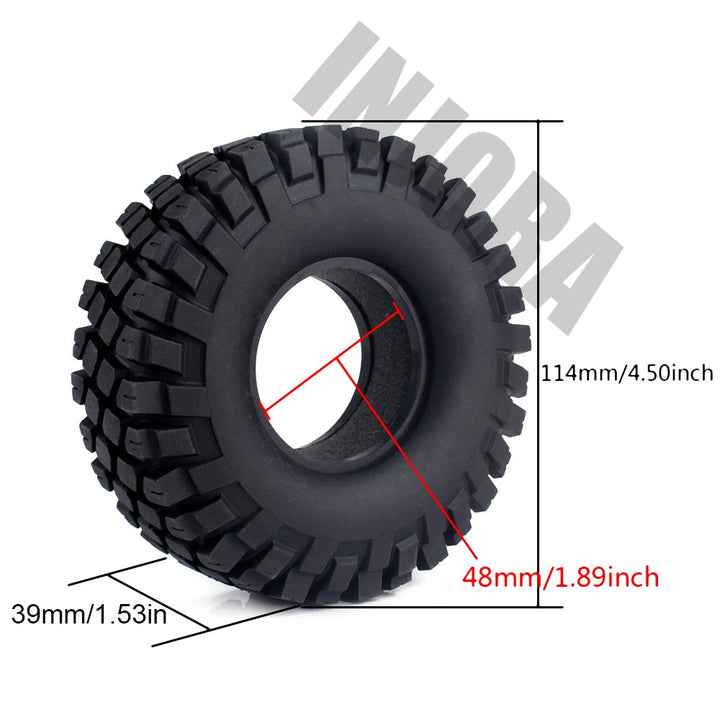 4PCS 1.9" 114*39mm Rubber Rocks Tyres / Wheel Tires for 1/10 RC Crawler