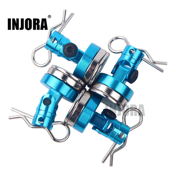 INJORA 4PCS Metal Magnetic Stealth Invisible Body Post Mount with R Clips Pin for 1/10 RC Car