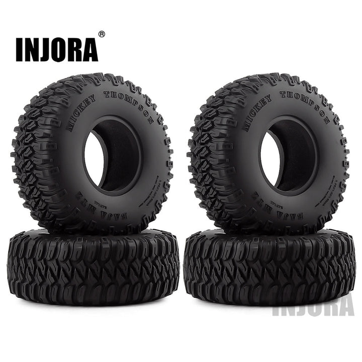 4PCS 1.55" 90*35mm Soft Rubber Wheel Tires for 1/10 RC Rock Crawler