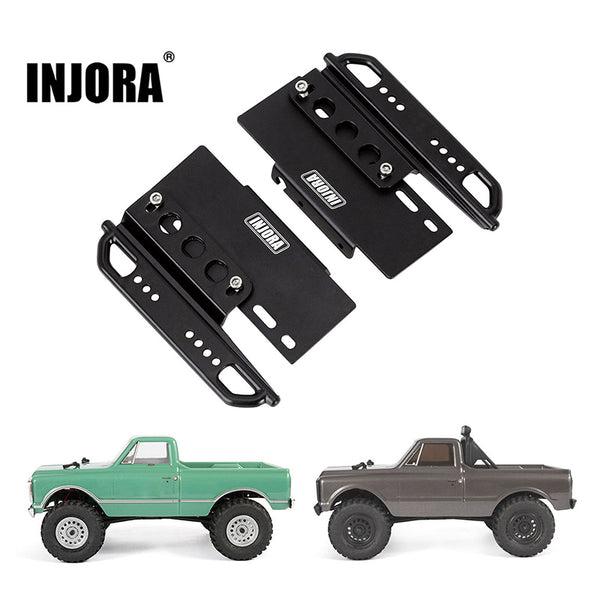 INJORA 2PCS Metallo Nero Pedale Laterale Rock Slider Per 1/10 - Foto 8
